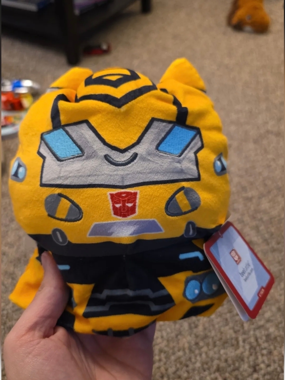 TeeTurtle Transformers Bumblebee 6 Inch Reversible Plush Toy NWT